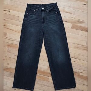 American Eagle Strigid Black Wide-Leg Jeans Women's
